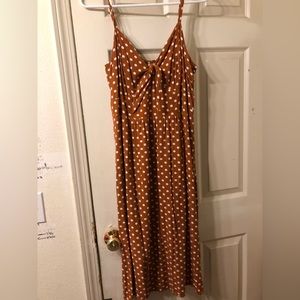 Rust orange dot midi dress from City Chic